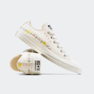 Converse Women's Cream Floral Sneakers